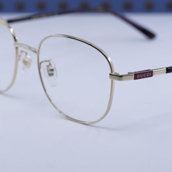 Gucci GG1352O 004 Rectangle Eyeglasses - Gold/Dark Havana 53mm - Picture 5 of 12